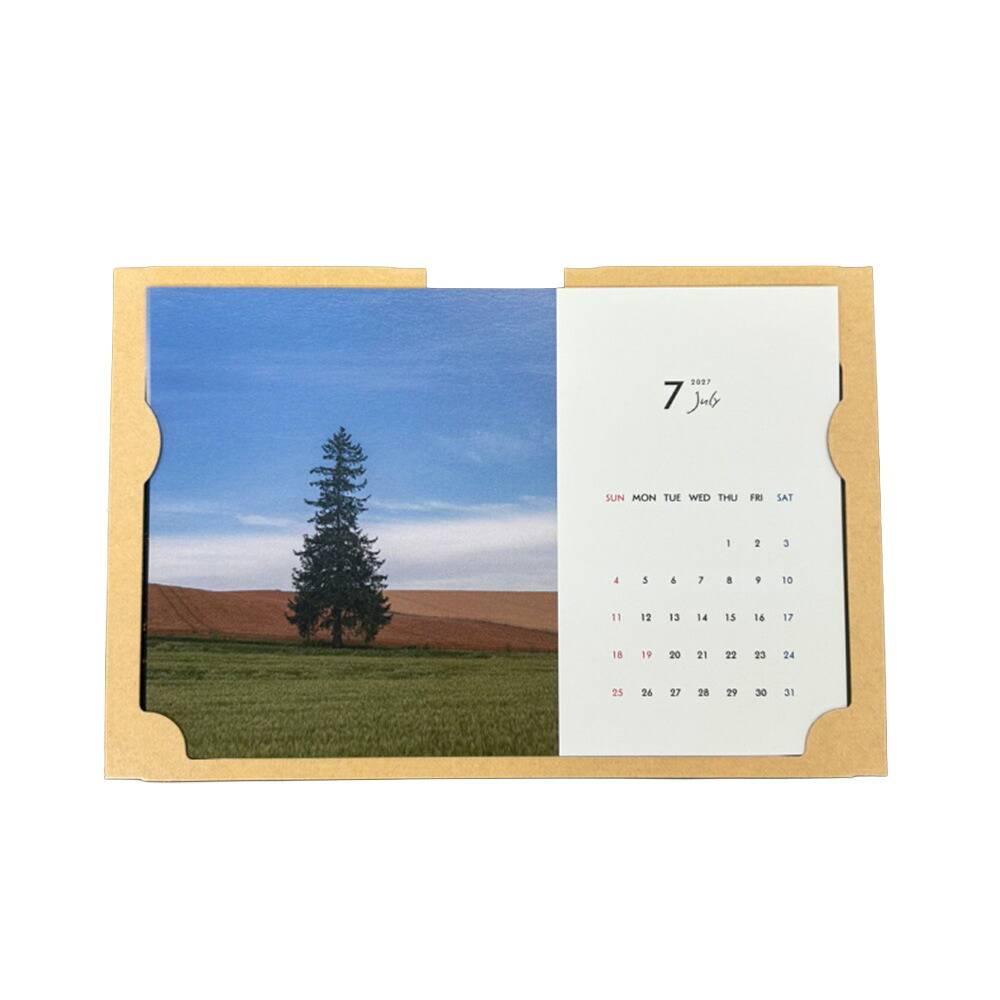 【ふるさと納税】カレンダー 写真家 坪井 智洋 美瑛の風景 2027年卓上カレンダー 7