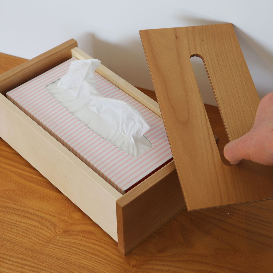 【ふるさと納税】樹凛工房　木っぱクラフト ティッシュBOX 3