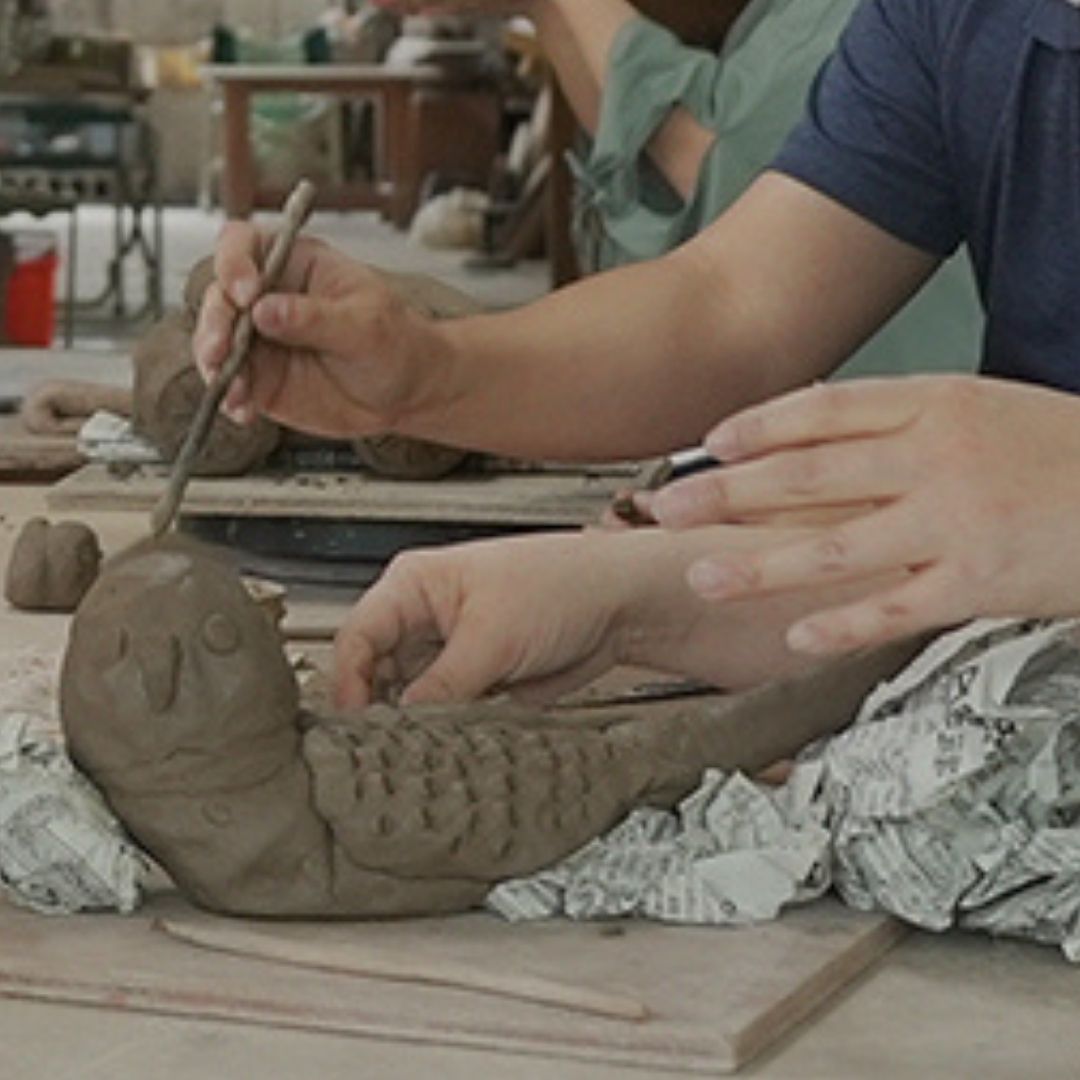 【ふるさと納税】粘土作品制作体験(２名分)　北海道　北海道美瑛　北海道美瑛町　美瑛町　美瑛　粘土　陶芸　皆空窯　[045-09] 2